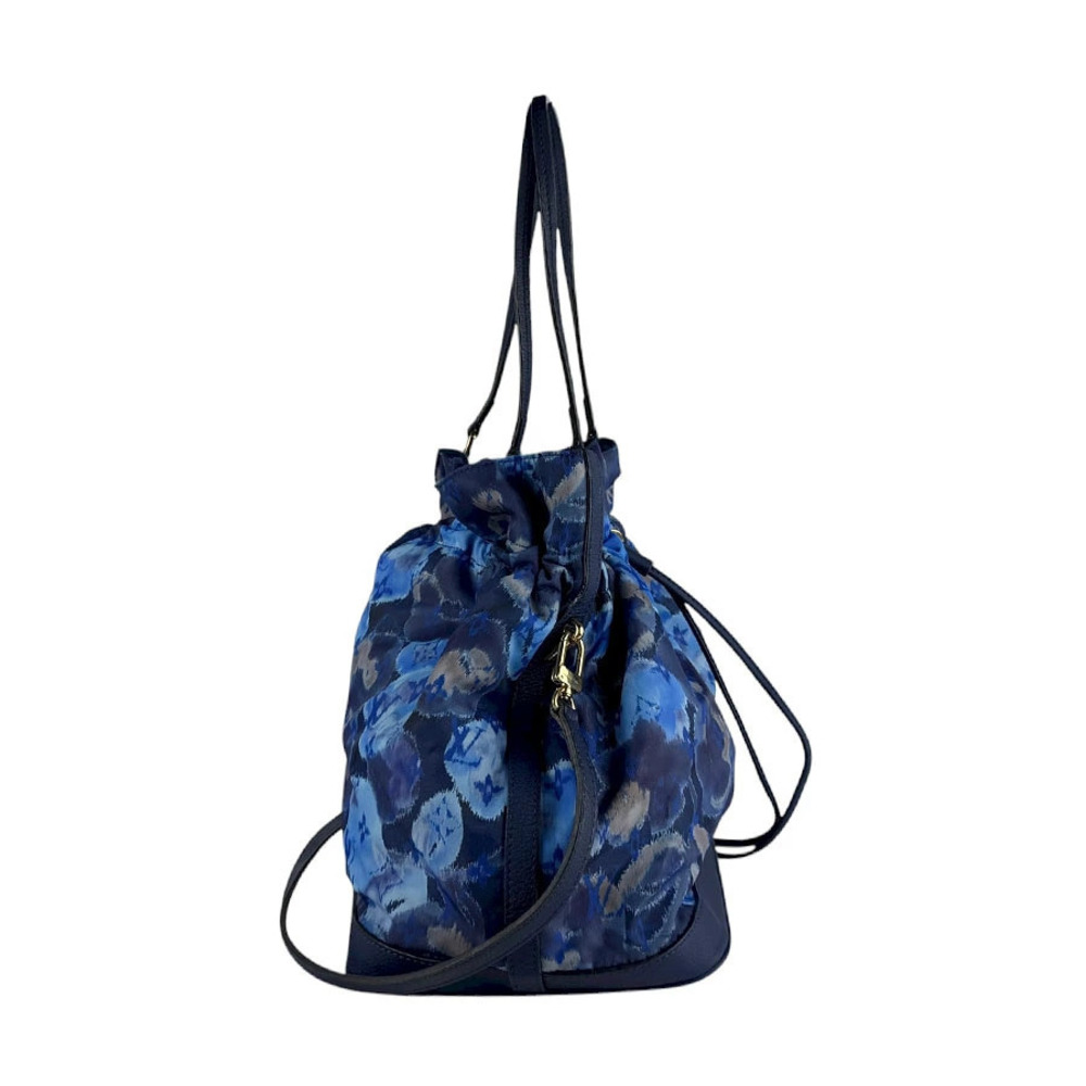 Louis Vuitton Ikat Handbag Noeful Grand Bag Flower Monogram Blue Shoulder